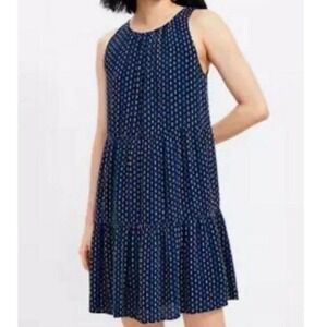 LOFT Straight Sundress Womens Size Petite Small Lined Pullover Blue Casual Beach